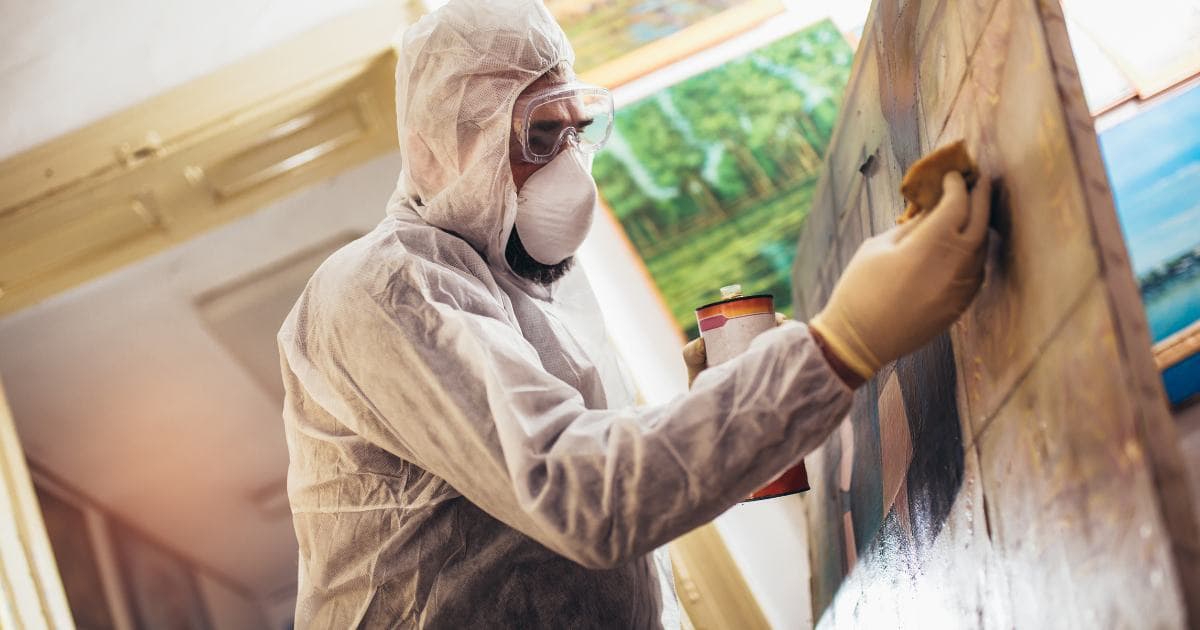 Insurance adjuster documenting water damage in a Ventura County home